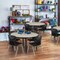 Kee Round Classroom Tables, 36 W, 36 L, 23-34 H, Wood, Metal, Maple TB36RNDPLAPBK - alternate 2